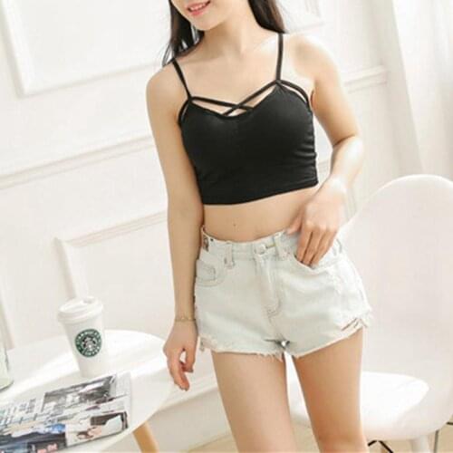 New Women Sexy Casual Black And White Tank Top Women Slim-fit Shoulder Strap Blouse Halter Sleeveless Tank Top Hot Sale