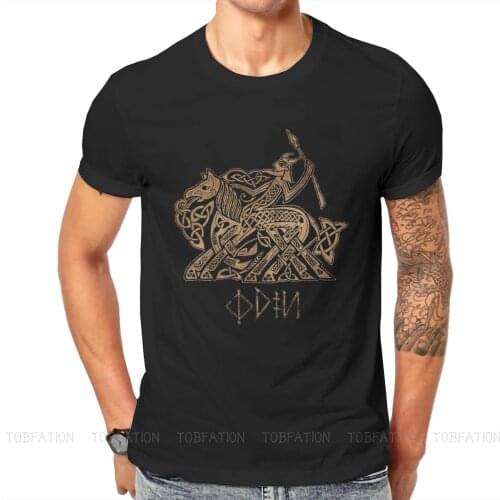Odin Entering Valhalla on Sleipnir Harajuku TShirt Vikings Ragnar Lagertha Erl Siggy Historical Fiction Printing Leisure TShirt