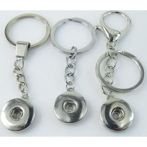 Wholesale Snap Keychains Fit 18mm DIY Snaps Button Keyring Jewelry Ginger snap buttons key chains For diy jewelry