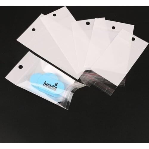 100Pcs Size 6x14cm/7x14cm/8x14cm/6x17.5cm/8x17.5cm White/Clear Self-Adhesive Plastic Storage Bag, Jewelry Packaging, Gift Bags