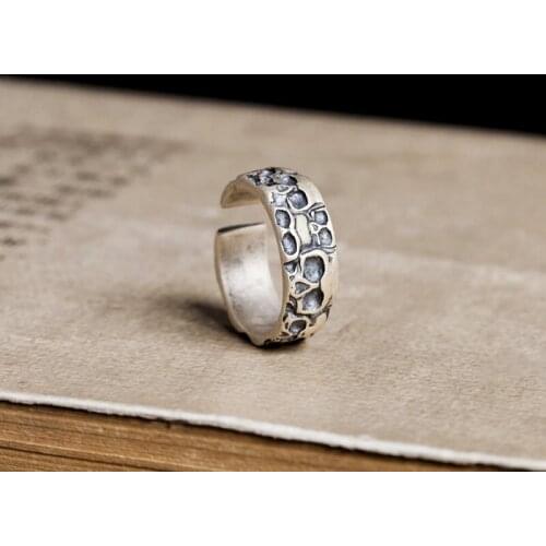 Retro Carving Skull Ring Opening Adjustment Ring Mens Punk Hip Hop Ring Boyfriend Motorcycle Party Jewelry Creative Gift