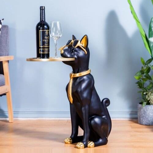 Nordic luxury VIP dog accessories Creative Living Room Sculpture Large Landing Dog Statue NordicStyle Decoration