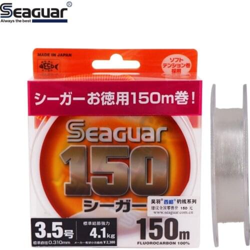 Seaguar 150M 100% Fluorocarbon 1.35-9.6 Kg Drag Low Memory Carp Wire Leader Line