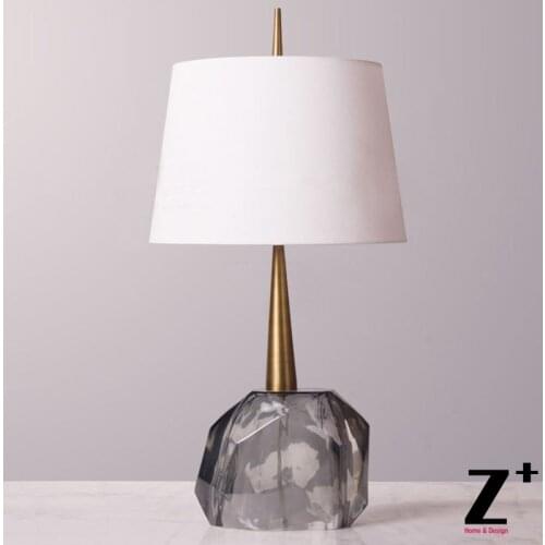 New Modern Green Grey Geometric Resin Base Height 85 CM Table Lamp Fabric Lampshade Hotel Bedroom Living Room Lamp