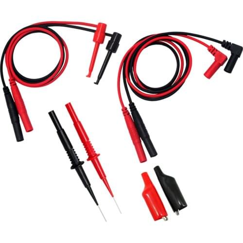 AideTek test leads for multimeter two alligator clips with removable insulator sharp Stainless Steel Needle Tipped Tip TLP20155