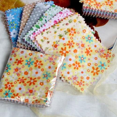 Fabric Stash Cotton Fabric Charm Packs Remnant Cloth Patchwork 50pieces 8cm*8cm Suede Fabric Other Fabric Plain Printed Piece