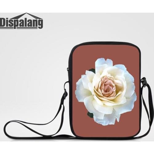 Womens Small Flap Female Shoulder Crossbody Bags For Girls White Flower Printing Mini Messenger Bag Toddler Fashion Schoolbags
