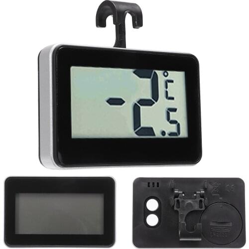 1Pc Wireless Digital Thermometer w/ Magnet Hook Refrigerator FreezerFridge Thermometer Hygrometer Portable Gauge