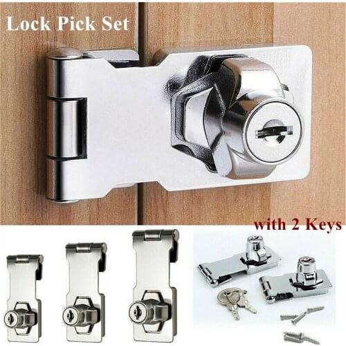 1pc Heavy Duty Locking Hasp And Staple With Keys Padlock Cupboard Shed Garage Lock Door Hardware Drawer Lock Lock Pick Set
