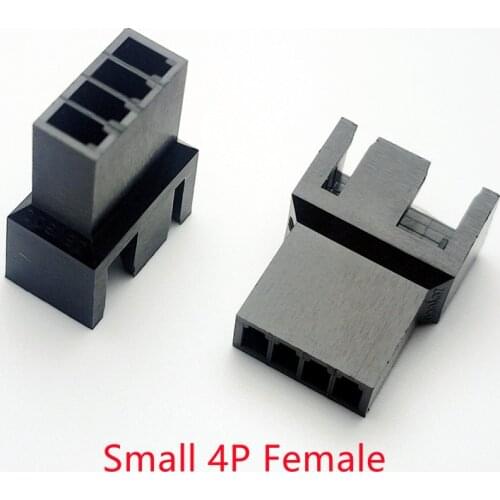 Black small 4P female for PC PC computer ATX 2540 fan Power connector plastic shell Housing