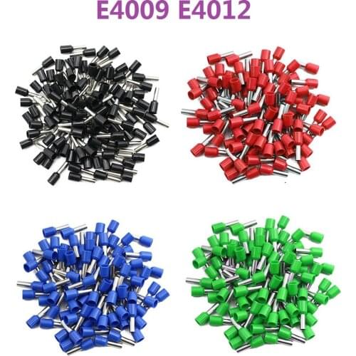 100pcs E4009 E4012 Insulated Ferrules Terminal Block Cord End Connector for Wire 4mm2, 12AWG