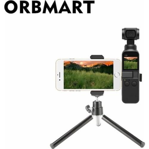 ORBMART 2 IN 1 Multifunctional Aluminum Alloy Mount Handheld Tripod Holder For DJI Osmo Pocket Camera Connect to Cellphone