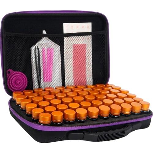 30/60 Gold Bottles Diamond Painting Box Tools Container Storage Box Carry Case Holder Hand Bag Zipper Design Shockproof Durable