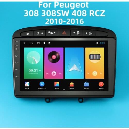 For Peugeot 308 308SW 408 RCZ 2010-2016 2.5D 9 Inch Screen Android Car Stereo Gps Radio Bluetooth Car Multimedia Video Player