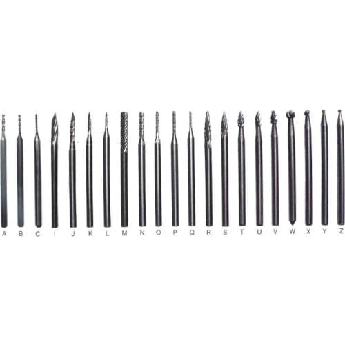 21pcs Tungsten Steel Polishing Burs 2.35mm Jewelry Rotary Drill Bur
