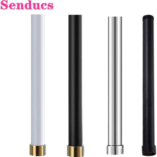 Black Shower Extension Tube Chrome Bathroom Extension Shower Arm Quality Stainless Steel Bath Shower Bar Square Extension Tube