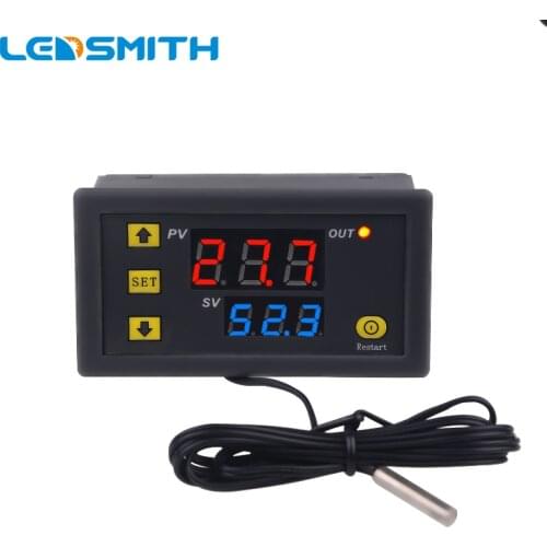 W3230 Mini Digital Temperature Controller 12V 24V 220V Thermostat Regulator Heating Cooling Control Thermoregulator With Sensor