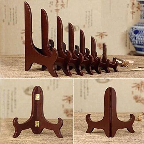 Wooden Folding Adjustable Display Stand Decorative Storage Rack for Plate Bowl Book Photo Picture Frame Tea Cake Art 4/5/6/7/8in