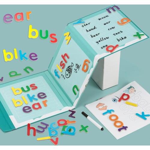 Children 3D Magnetic Book Word Alphabet Letter Toy Game 2-in-1 Spelling And Writing Book For Learning Early Educational Toy