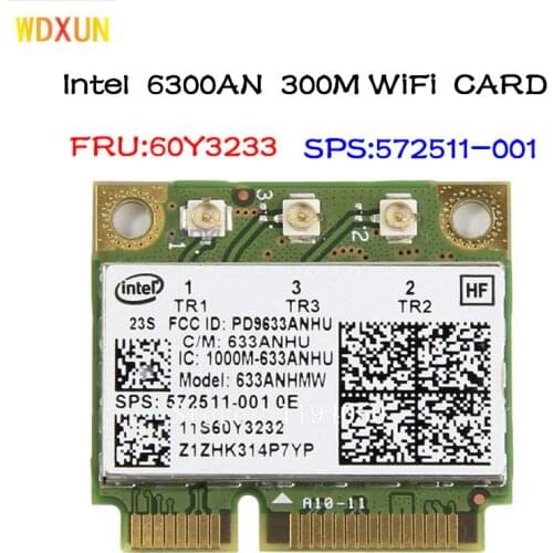 Dual band 633an 6300an 633anhmw half mini pcie wireless wifi card fru: 60y3233 60y3232 450m for ibm y460 x230 x220 t410 t420