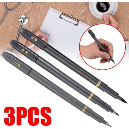 3pcs Fine Fiber Chinese Japanese Calligraphy Brush Pen Large/Medium/Small For Nib Calligraphy Signature Nominations Painting