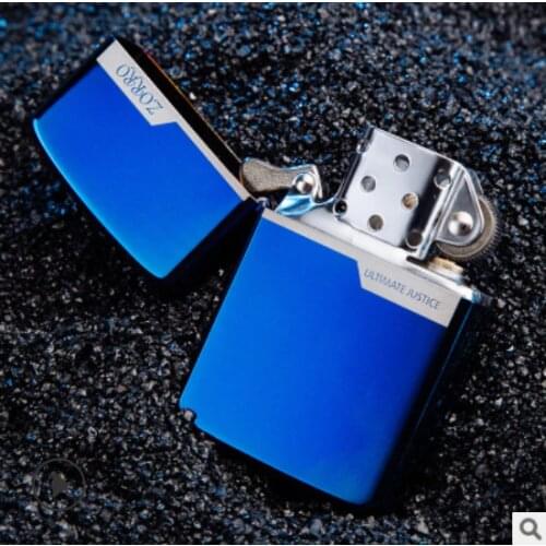 Chinese brand made in China,Zorro classic Metal grinding wheel windproof gasoline kerosene lighter outdoor cigarette gift box