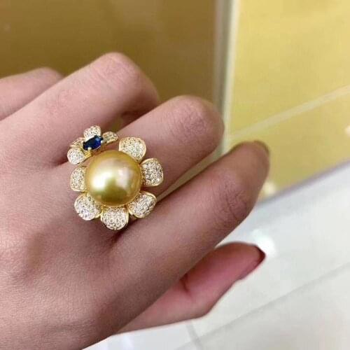 Gorgeous Flower 925 Silver Ring Finger Ring Settings Adjustable Ring Findings Jewelry Parts Fittings Accessories for Pearls