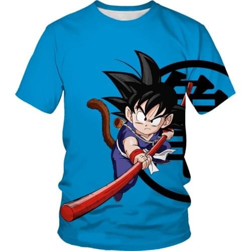 Summer fashion new mens T-shirt anime turtle character dragon ball 3D printing kids casual short-sleeved shirt