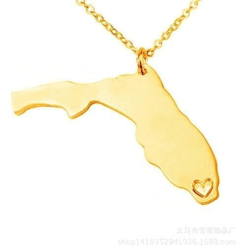 Hot selling new creation Florida Unembroidered steel necklace series necklace of 50 STATES of the United States