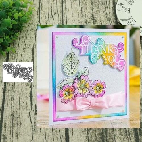 AddyCraft Metal cutting dies cut die mold Thank you letters Scrapbook paper craft knife mould blade punch stencils dies