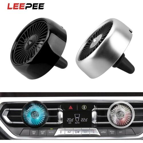LEEPEE Wind Power Expansion Multi-function Air Outlet Center Console Automotive Supplies LED Color Car Electric Fan USB Mini Fan