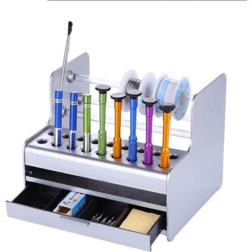 Mutifunctional Storage box Phone Repair Tools Box Screwdriver Tweezers Soldering Wire Electronic Tools Desk Organizer