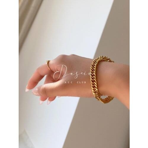 Trendy Stainless steel 18k gold plated bracelet , gold miami cuban link chain bracelets curb chain bracelet jewelry