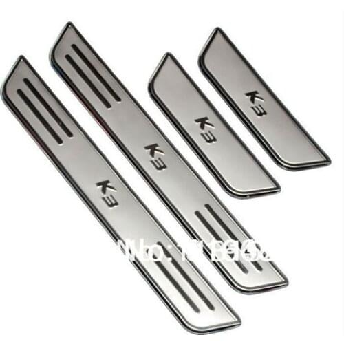 For KIA K3 stainless steel scuff plate door sill 4pcs/set car accessories for KIA K3 2012-2018