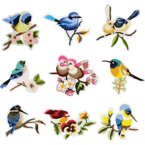 Two Size Lucky Bird Clothes Patches For Stripes Flowers Clothing Stickers Iron On Appliques Alien Embroidery Badges,1 piece
