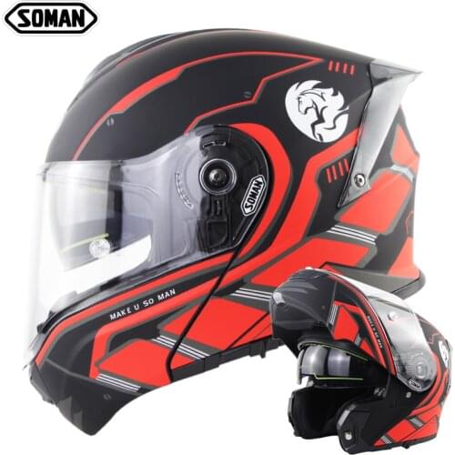 New Motorcycle Helmet Flip Up Motocross Helmet Full Face Capacete Da Motocicleta Cascos Moto Casque Doublel Lens Racing Helmet