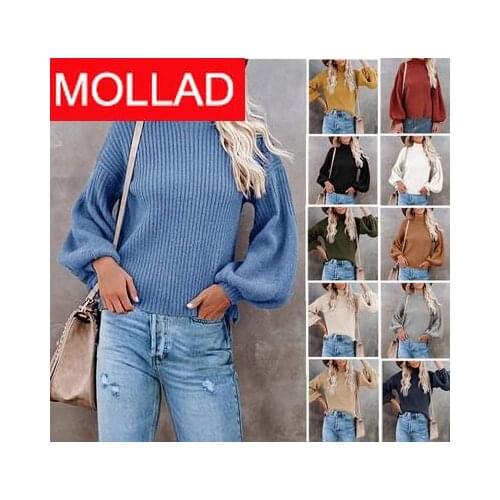 2021 Autumn and Winter New Knitwear European and American Womens Clothing Middle Turtleneck Pullover Womens Sweater