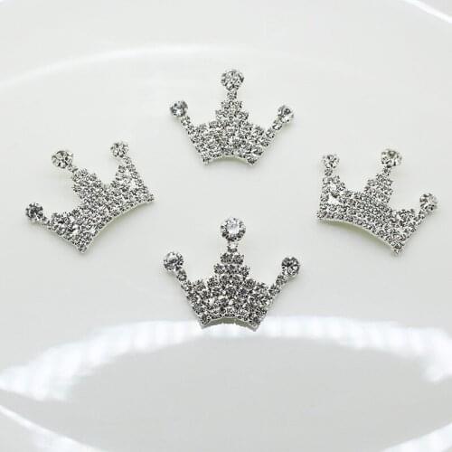 New Hot Crown Buttons 5Pcs/Lot Rhinestones Crystal Crown Buttons Mix Size Wedding Decoration Beautiful DIY Handwork Accessories