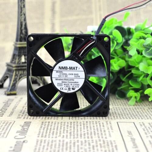 Original FOR NMB 3108nl-04w-b49802012v 0.27a8cm8cm chassis cooling fan