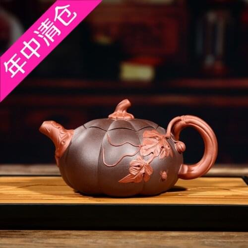 All handmade gift box lock cover double-color pumpkin pot of yixing daily provisions tea kettle crazy promotion
