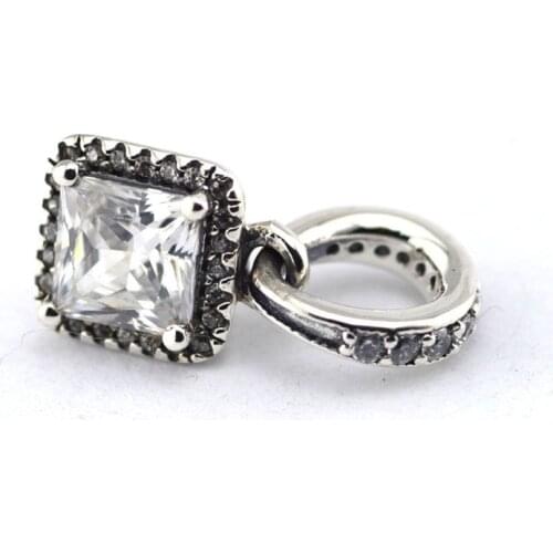 Clear CZ Timeless Elegance Floating Pendant Silver Charms for Snake Chain Bracelets Women Silver 925 Charms for Jewelry Making