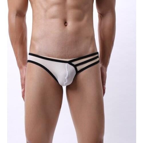 Sexy Mens Underwear Transparent Mesh Penis Pouch Cueca Gay Panties Ultra-thin See Through Male Briefs Calzoncillos Hombre Tanga