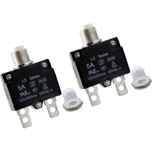 2X 125/250V 5Amp Circuit Breaker Overload Protect Switch Fuse Resettable