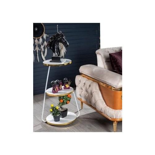 Modern lux Three Layer White Coffee table coffe table