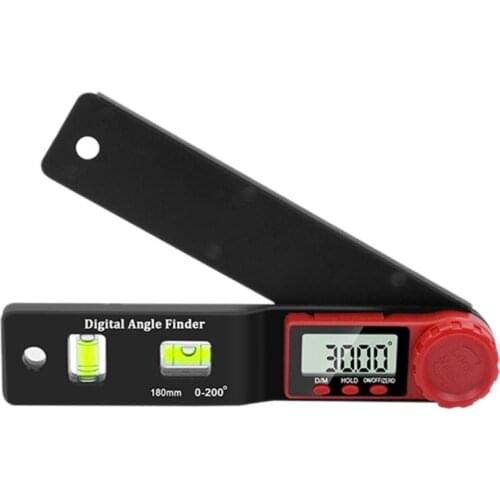 180mm Angle Ruler Inclinometer Bubble Level Goniometer Protractor Angle Finder Q1JB
