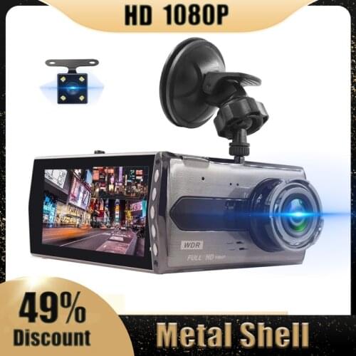 Car DVR Dashcam 4 Inch FHD 1080P Dual Lens Rear View Parking Monitor Video Recorder Auto Registrator Camcorder Dash Cam