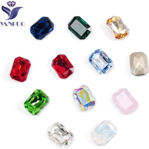 YANRUO 4627 Octagon Fancy Stones Setting Sew On Rhinestones With Claw K9 Strass Point Back Sewing Crystals For Decoration