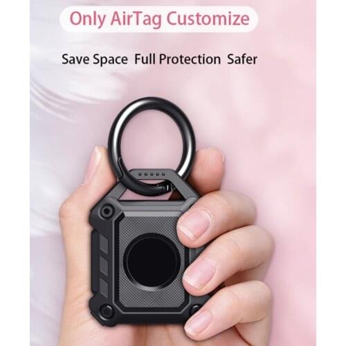 Anti-Scratch Protective Case Compatible with Airtags Anti-lost Tracker Buckle Protector Box with Keychain