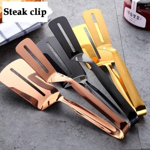 Stainless Steel Food Tongs Fried Fish Steak Clip Tong BBQ Grilling Tong Non-Stick Barbecue Grilling Cooking Tongs Kitchen Tools