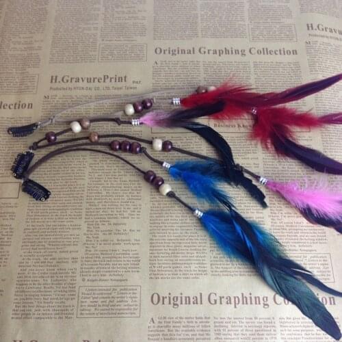 1pc Indian Style Feather Hair Tassel Hair Piece Headdress Hair Ornaments BB Clip for Women Girl Hair Rope Rubber Band